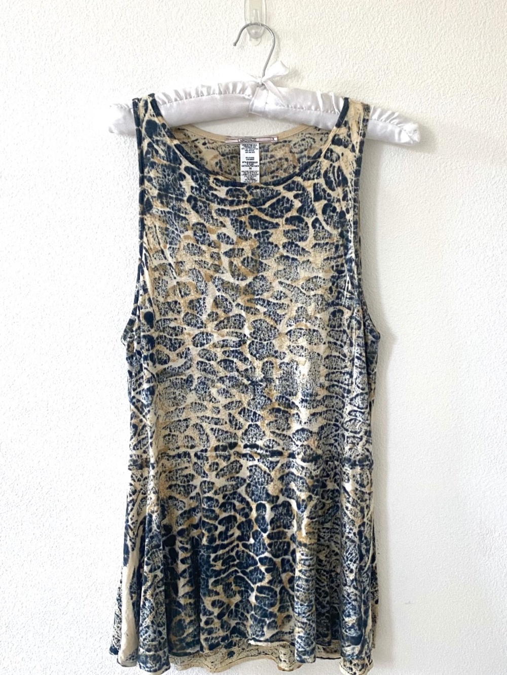 Language Animal Print, Knit Tank Top, Size Medium